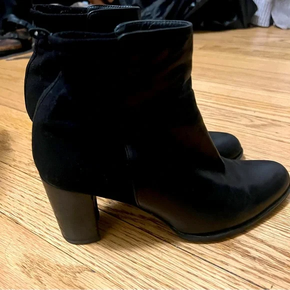 Stuart Weitzman Black Leather Short Boots - Picture 3 of 6